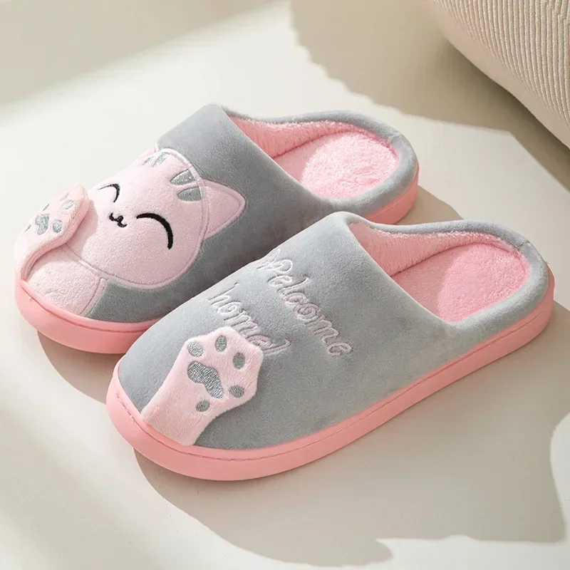 Sneaker Care Set - ホームふわふわ猫スリッパ女性冬暖かい毛皮ぬいぐるみノンスリップ屋内男性怠惰な寝室の家の部屋の靴グリップフラットサーマルスライド